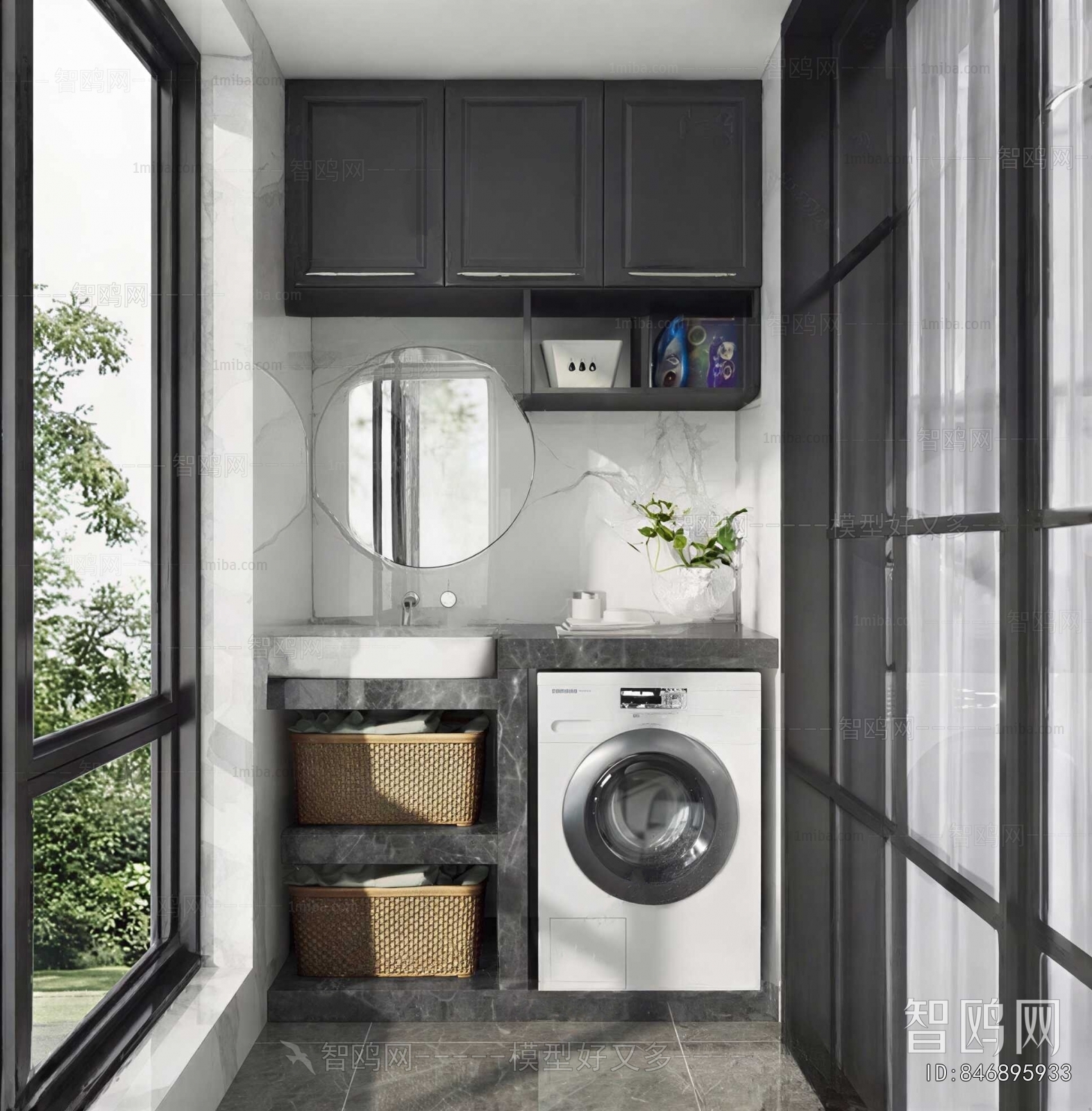 Nordic Style Laundry Cabinet