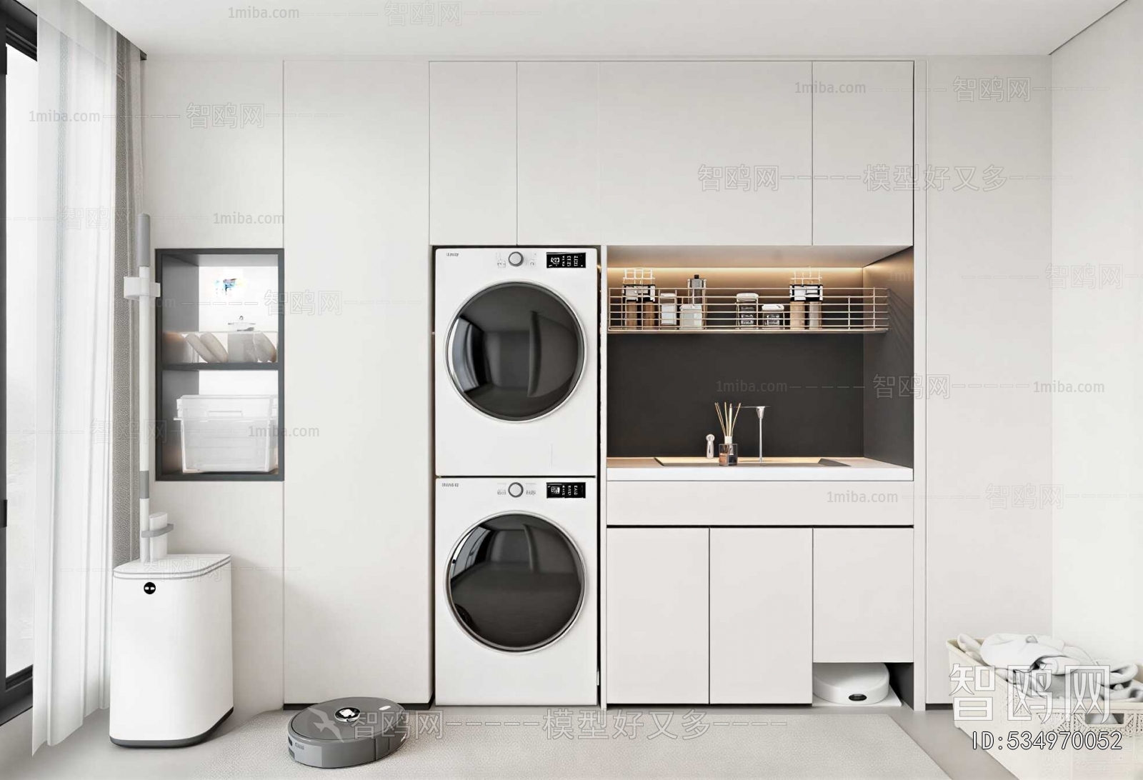 Modern Balcony Laundry Room