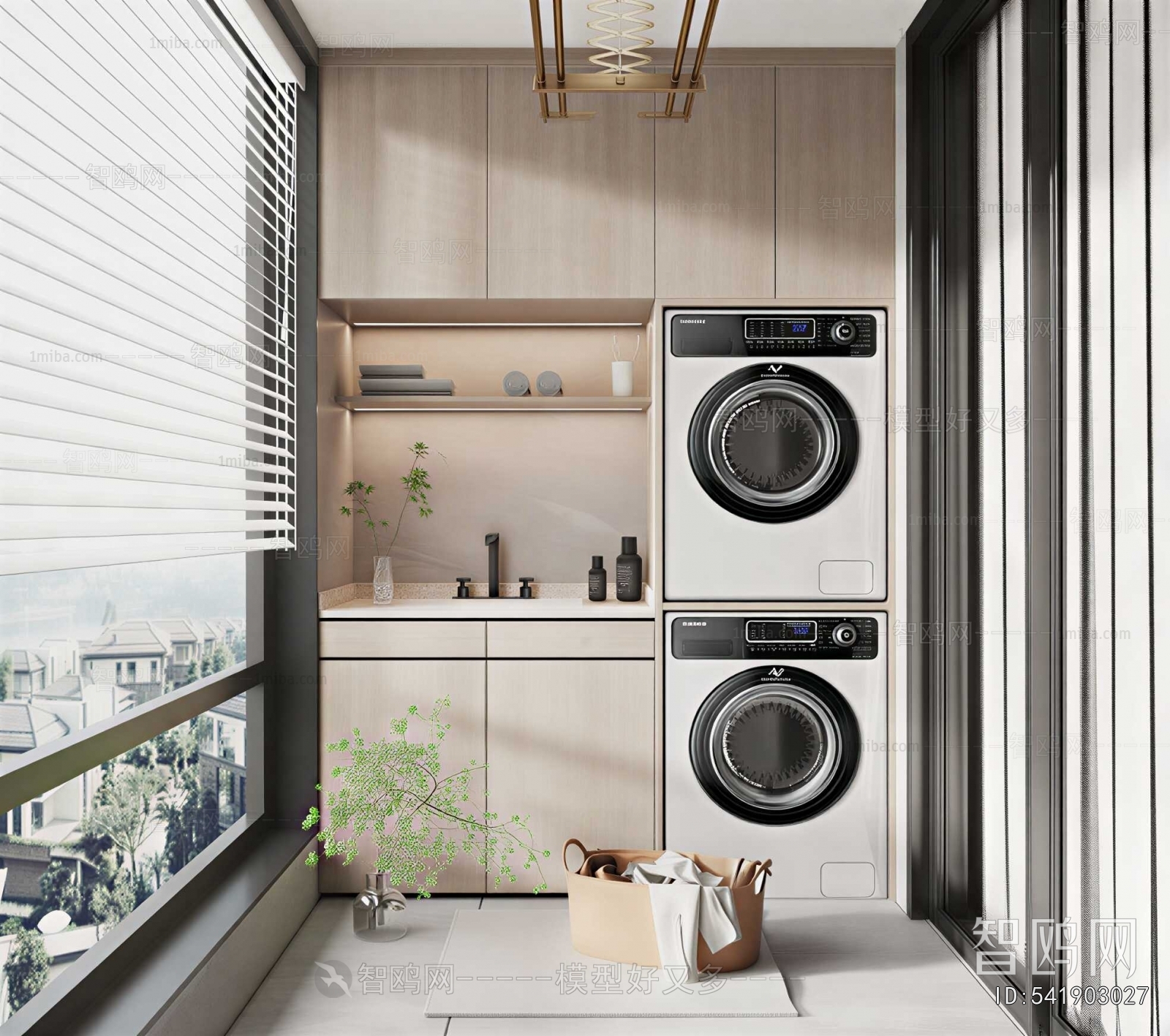 Modern Balcony Laundry Room