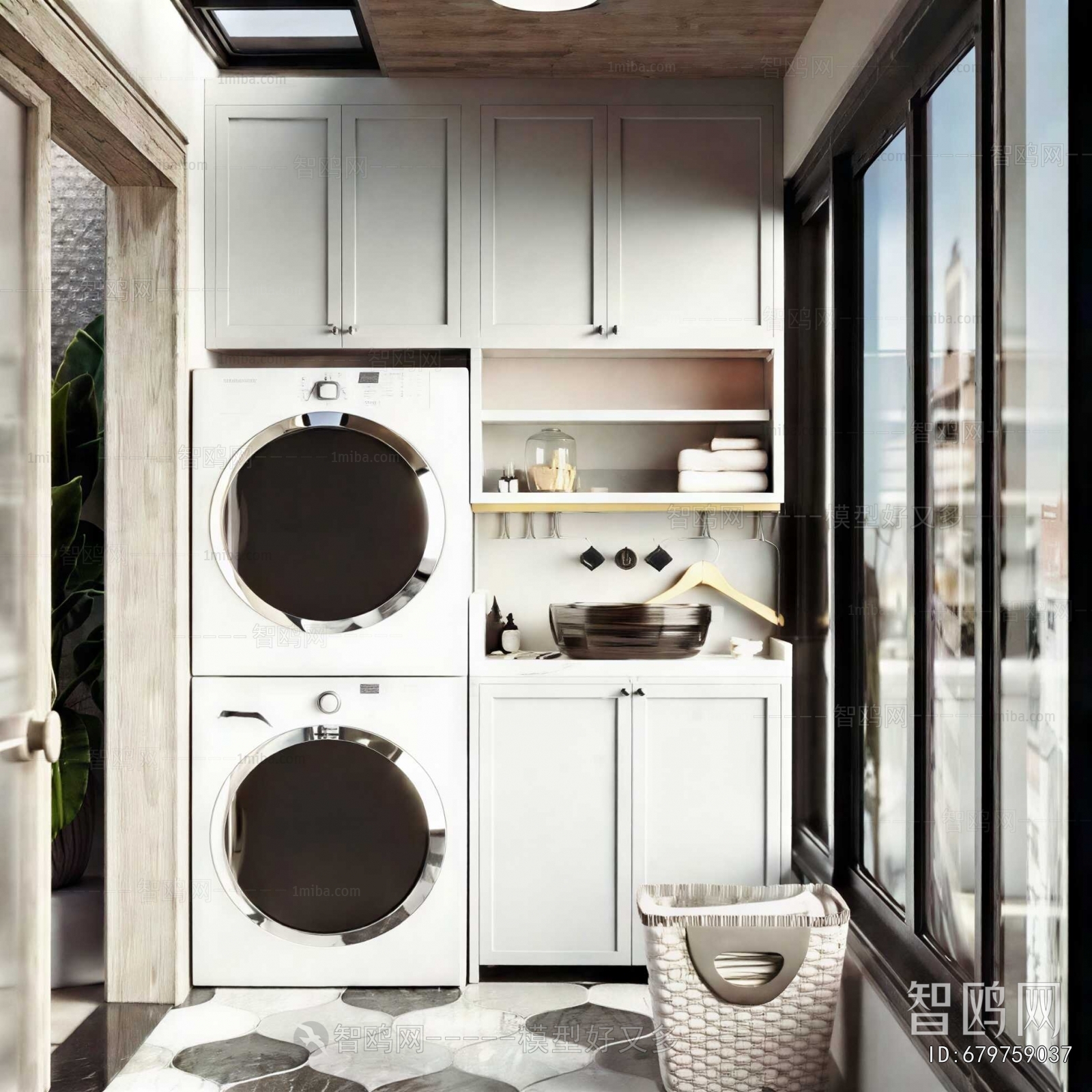 Modern Balcony Laundry Room