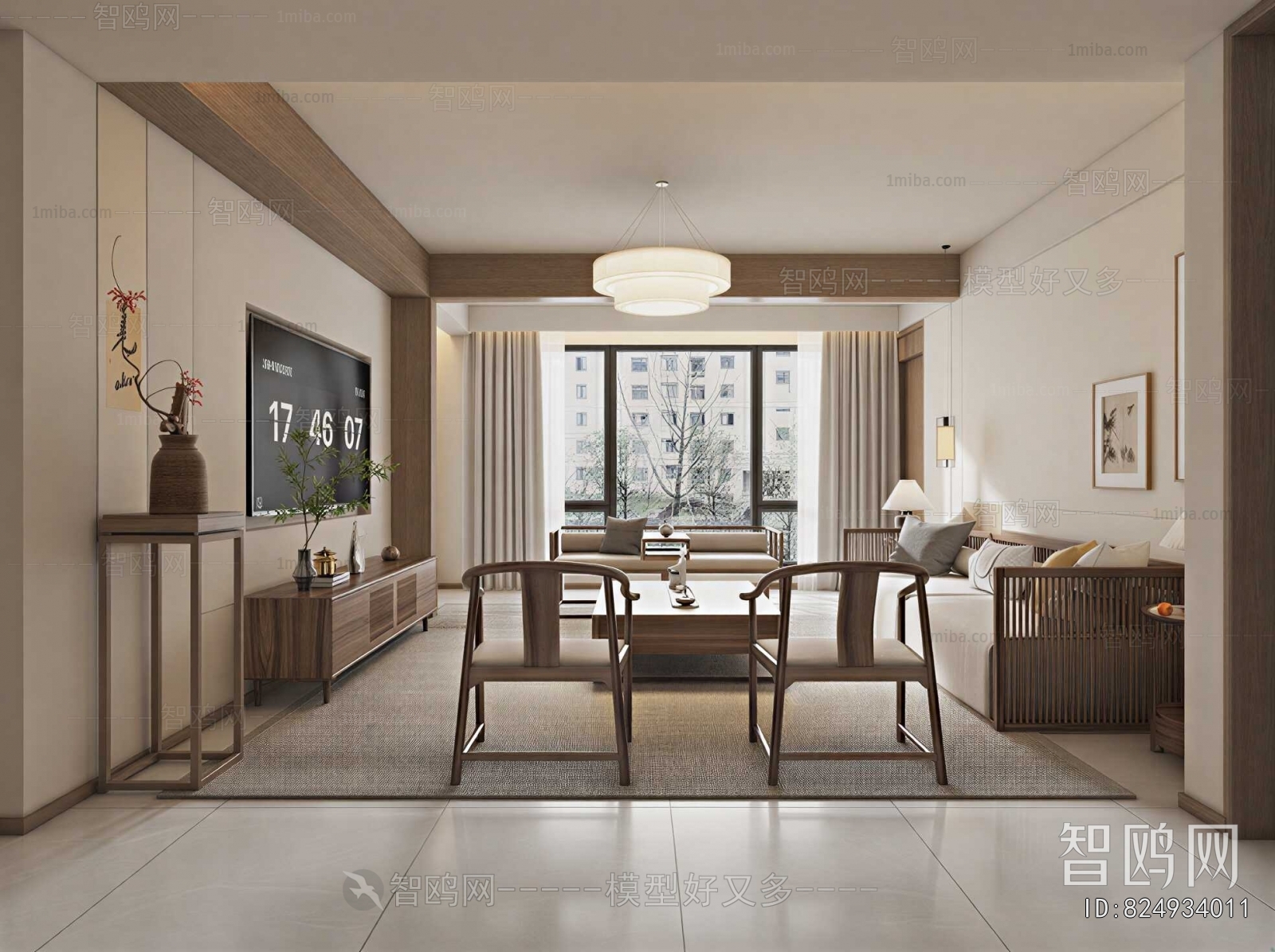 New Chinese Style A Living Room