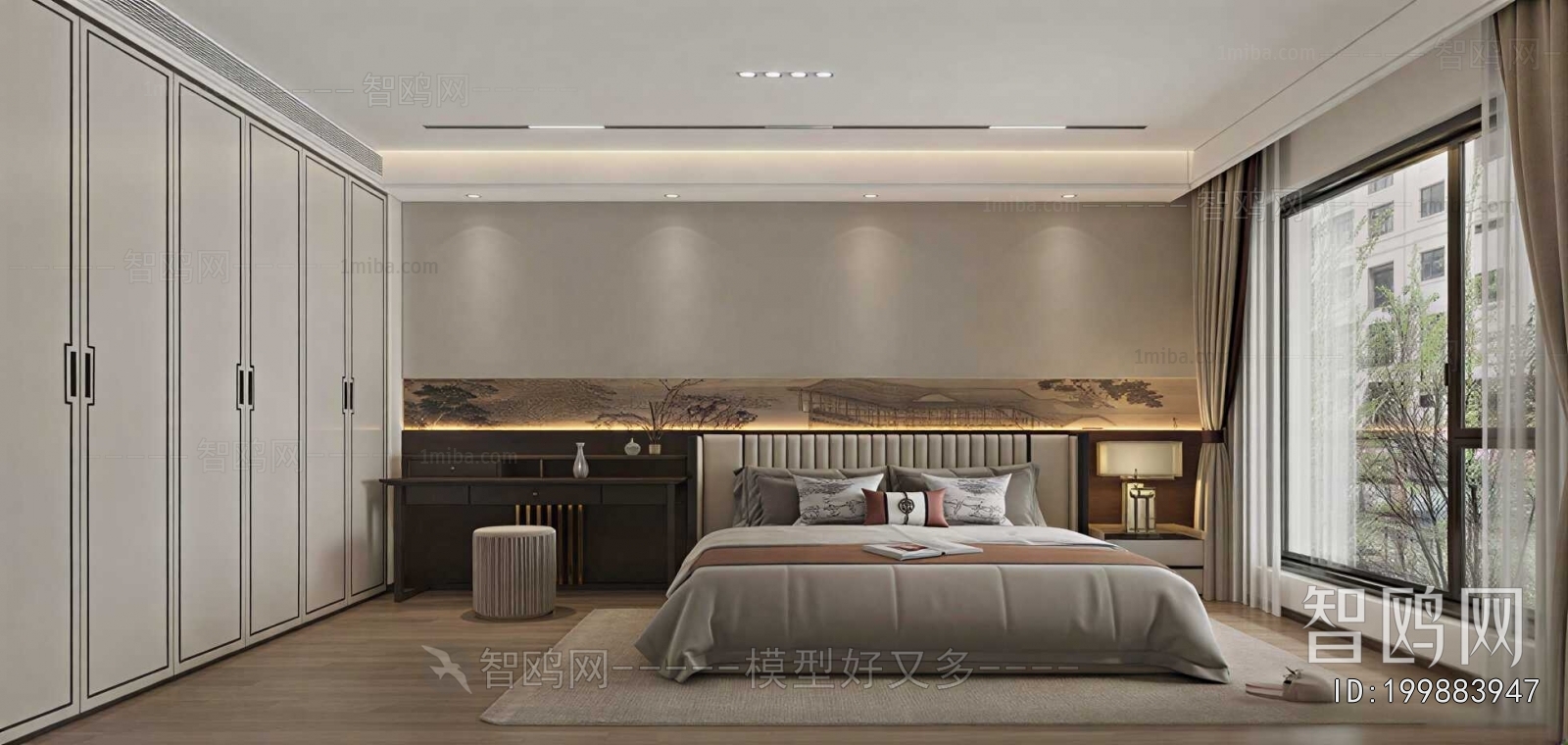 New Chinese Style Bedroom