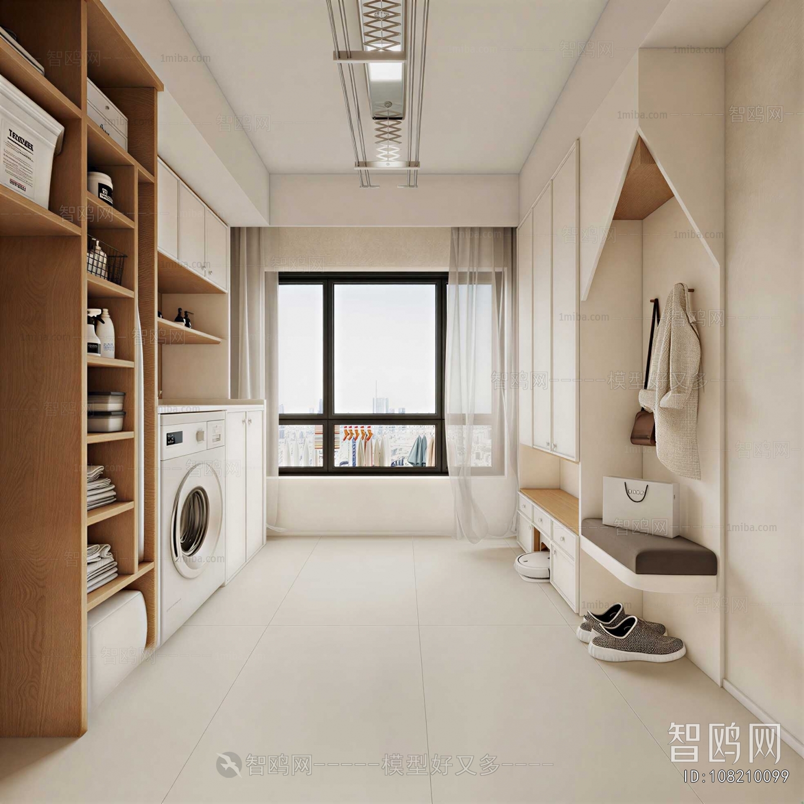 Modern Balcony Laundry Room