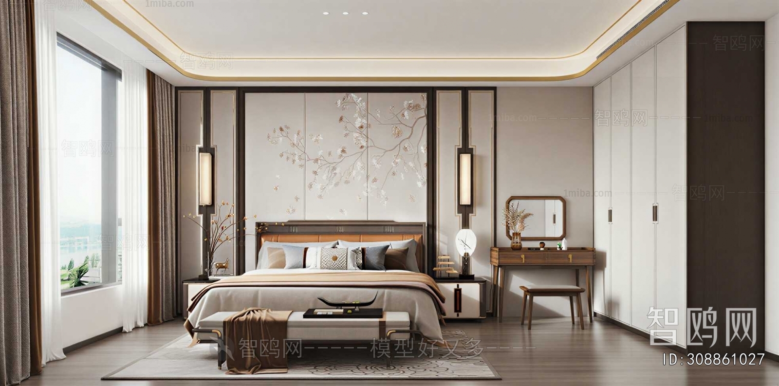 New Chinese Style Bedroom