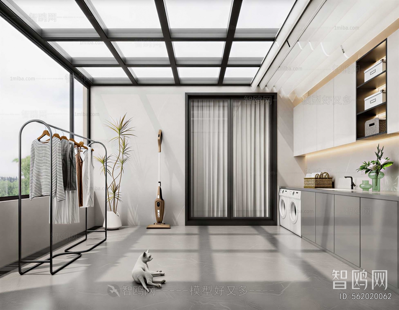 Modern Balcony Laundry Room