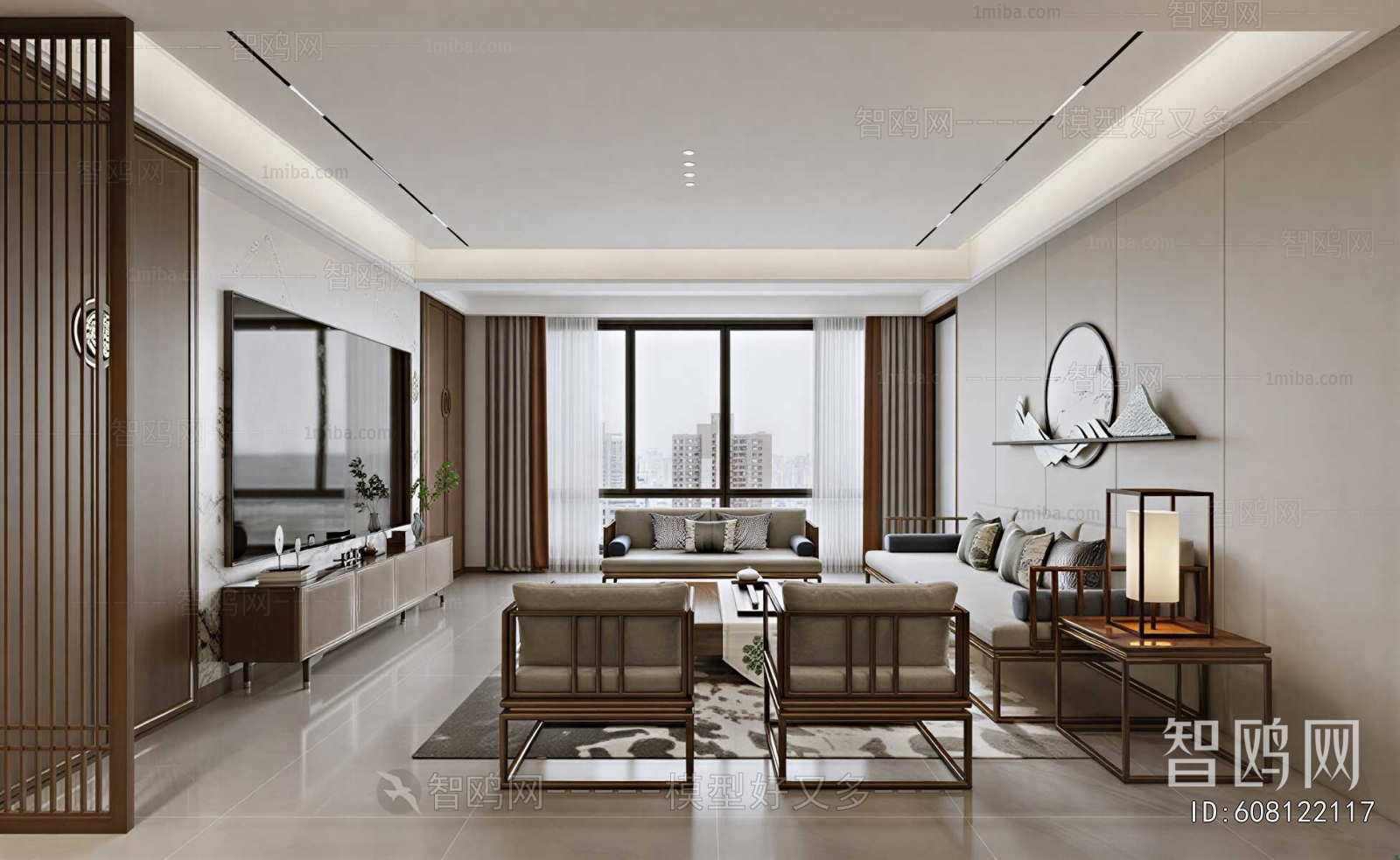 New Chinese Style A Living Room