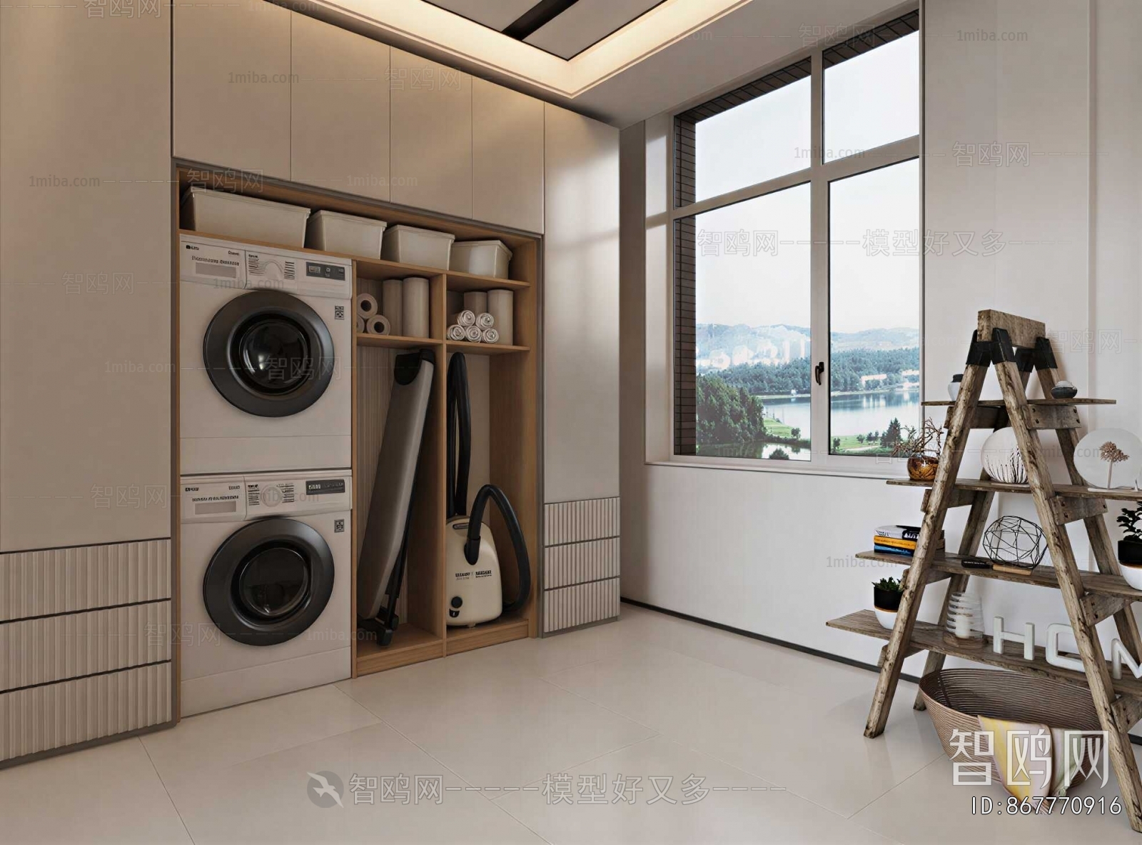 Modern Balcony Laundry Room