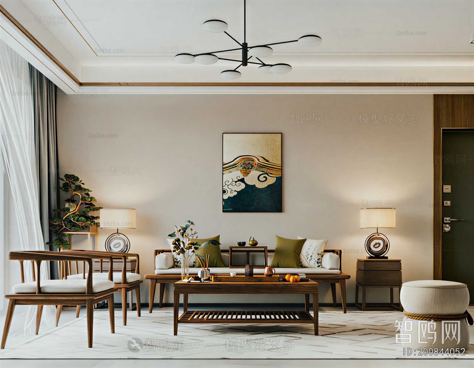 New Chinese Style A Living Room