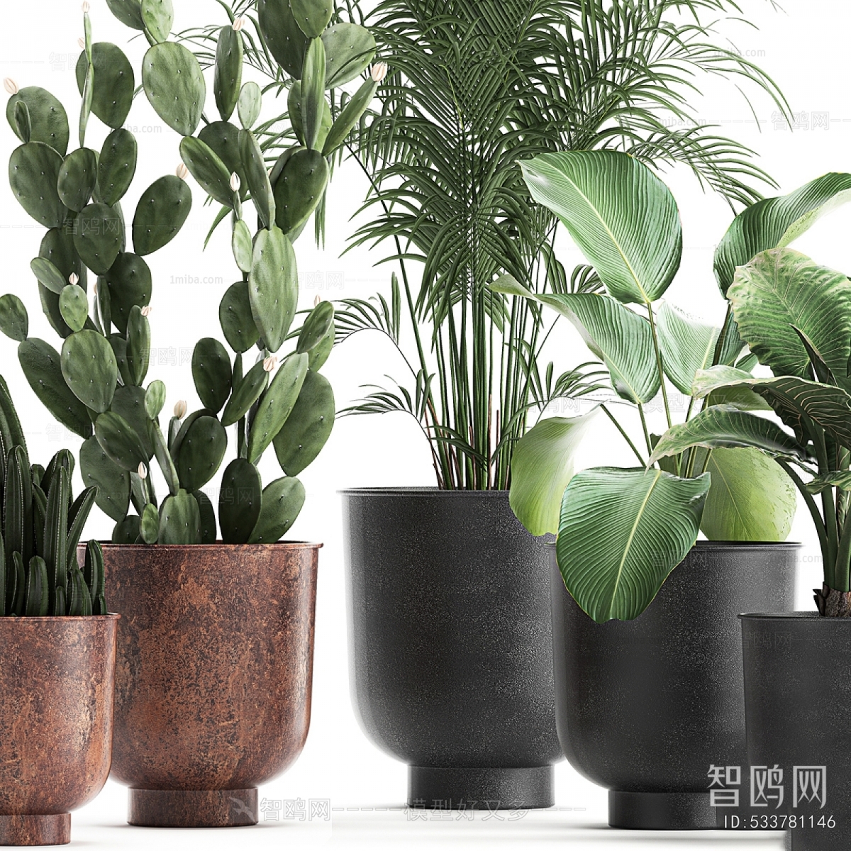 Modern Ground Green Plant Potted Plants