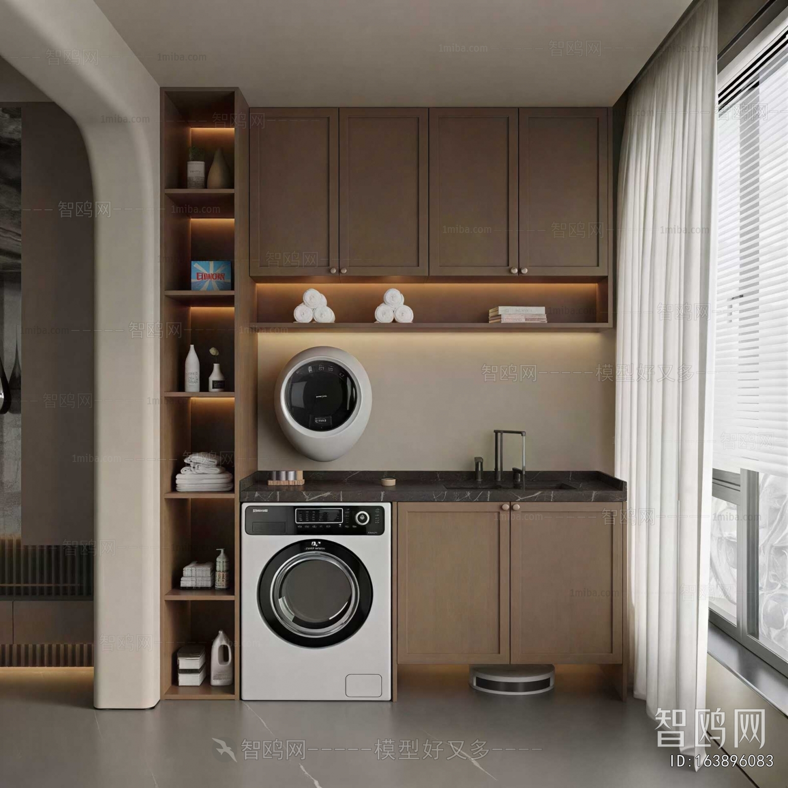 Modern Balcony Laundry Room