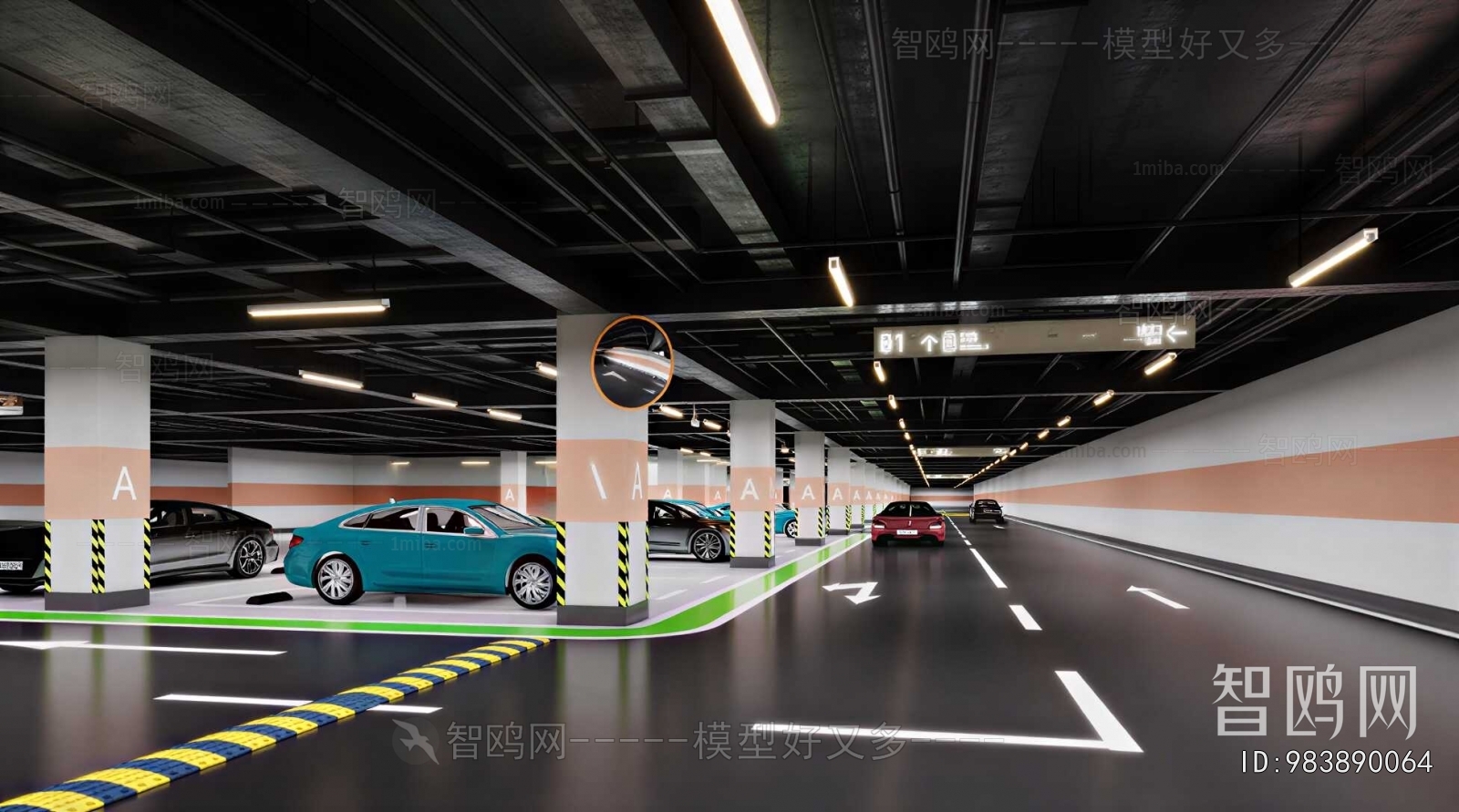 Modern Underground Parking Lot