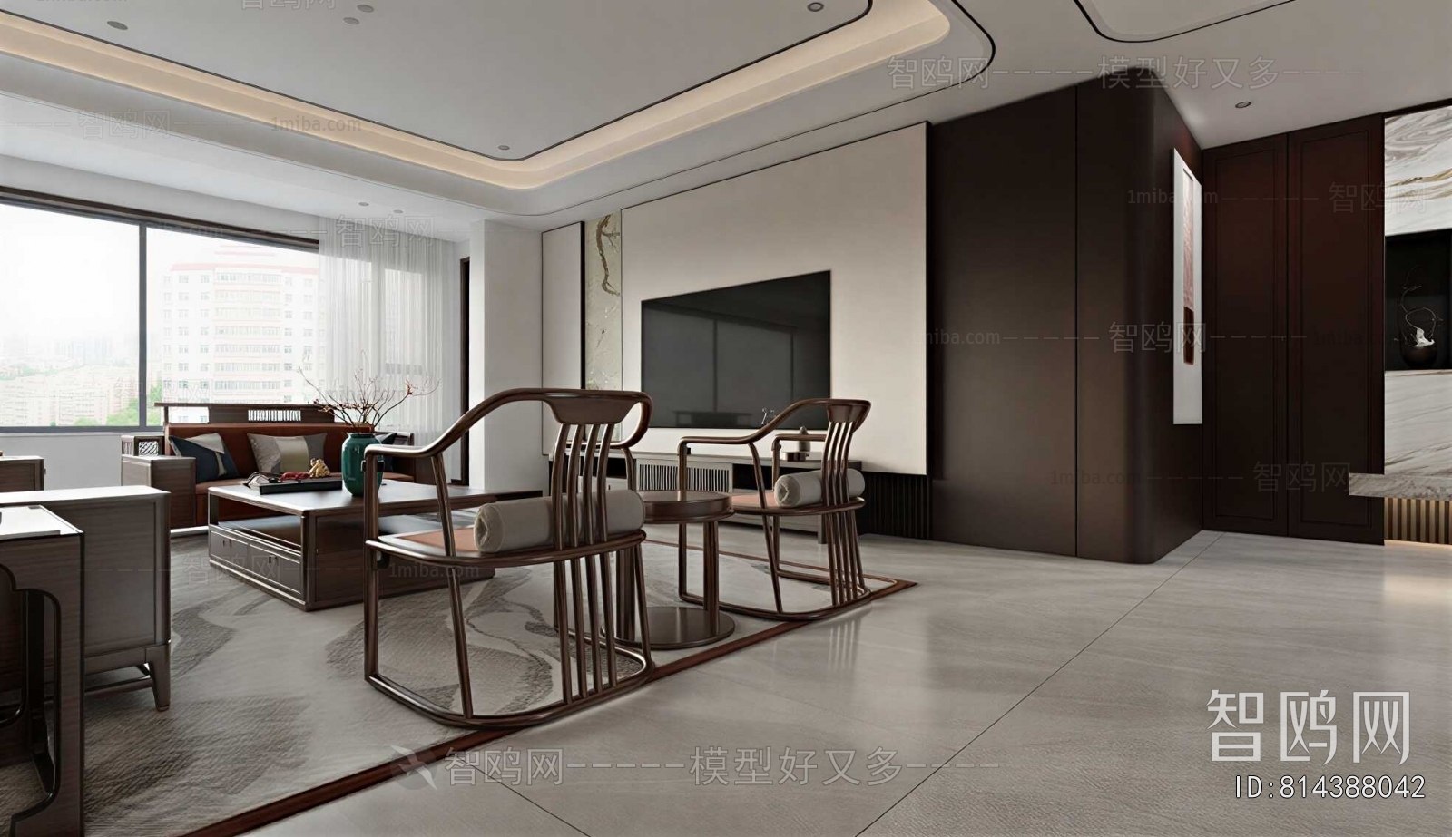 New Chinese Style A Living Room