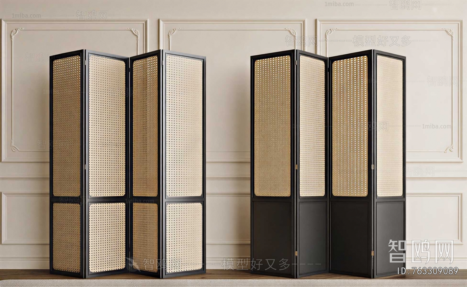 Wabi-sabi Style Wooden Screen Partition