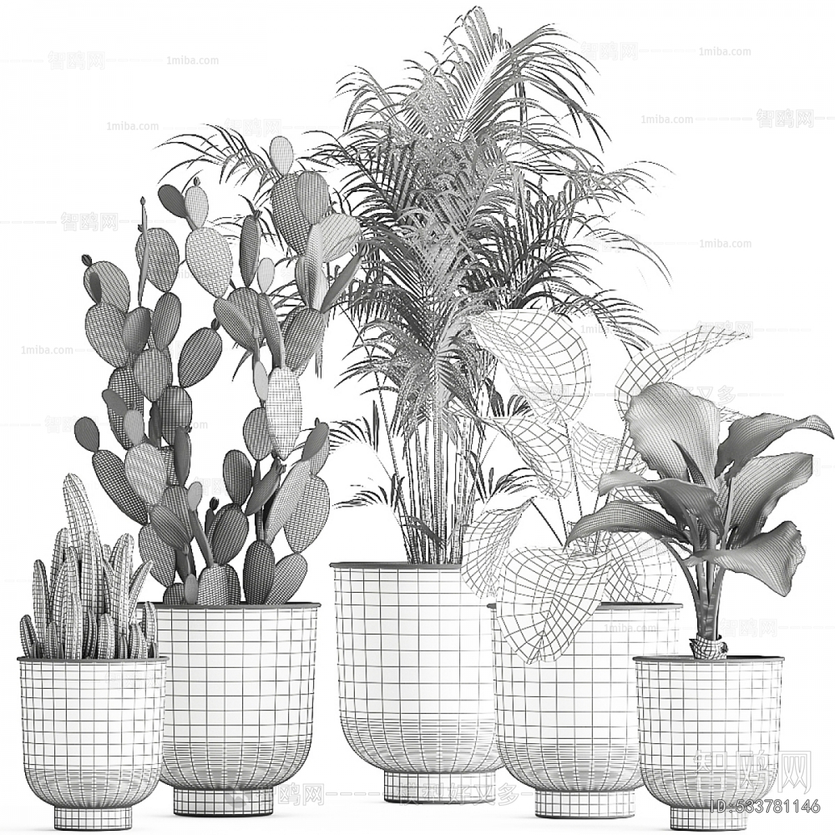 Modern Ground Green Plant Potted Plants