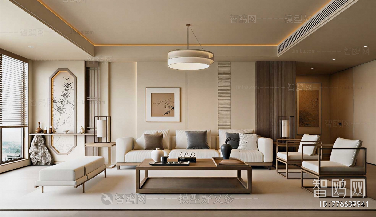 New Chinese Style A Living Room