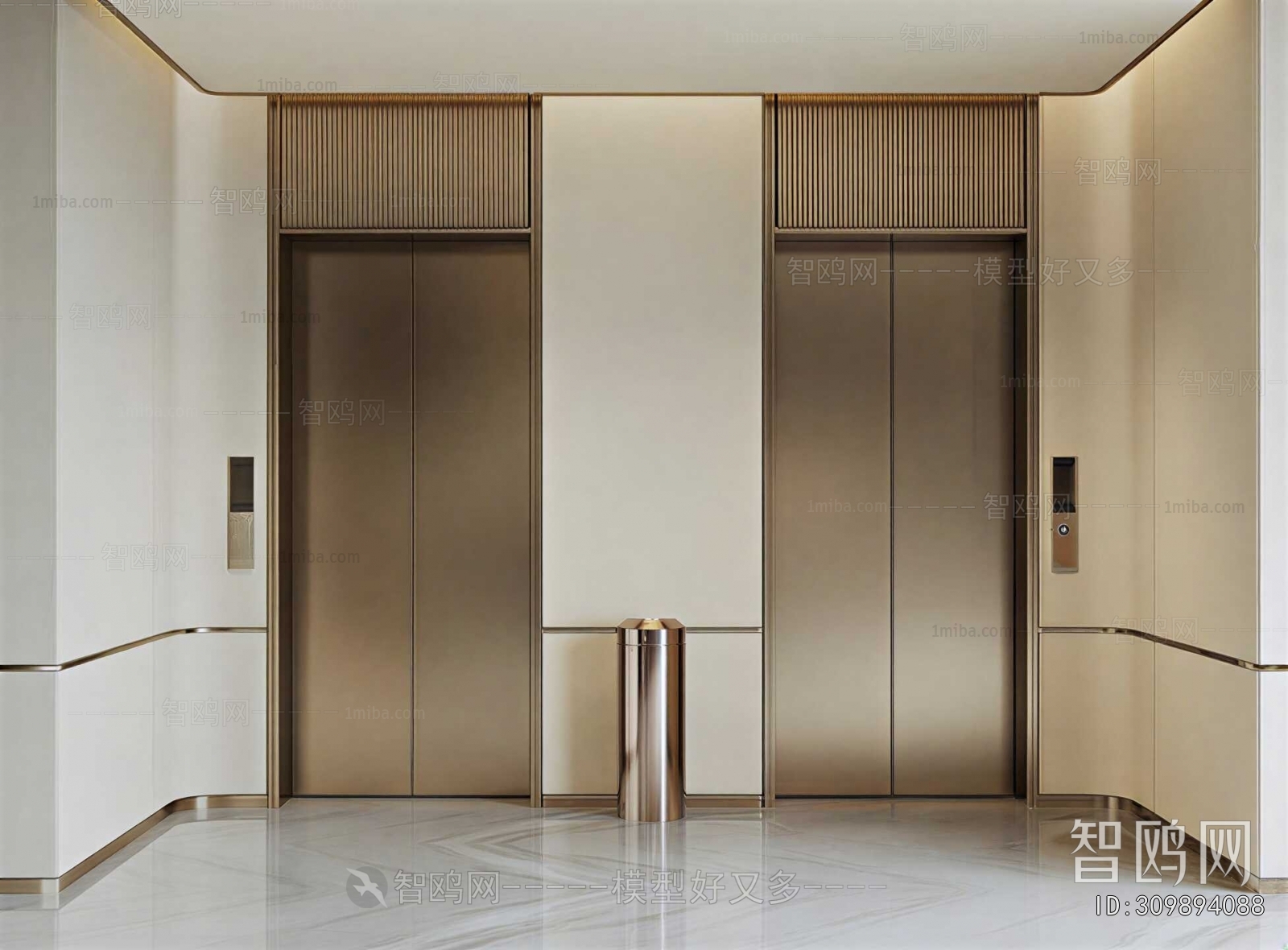 Modern Office Elevator Hall
