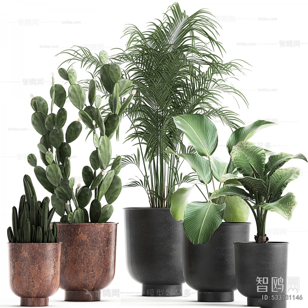 Modern Ground Green Plant Potted Plants