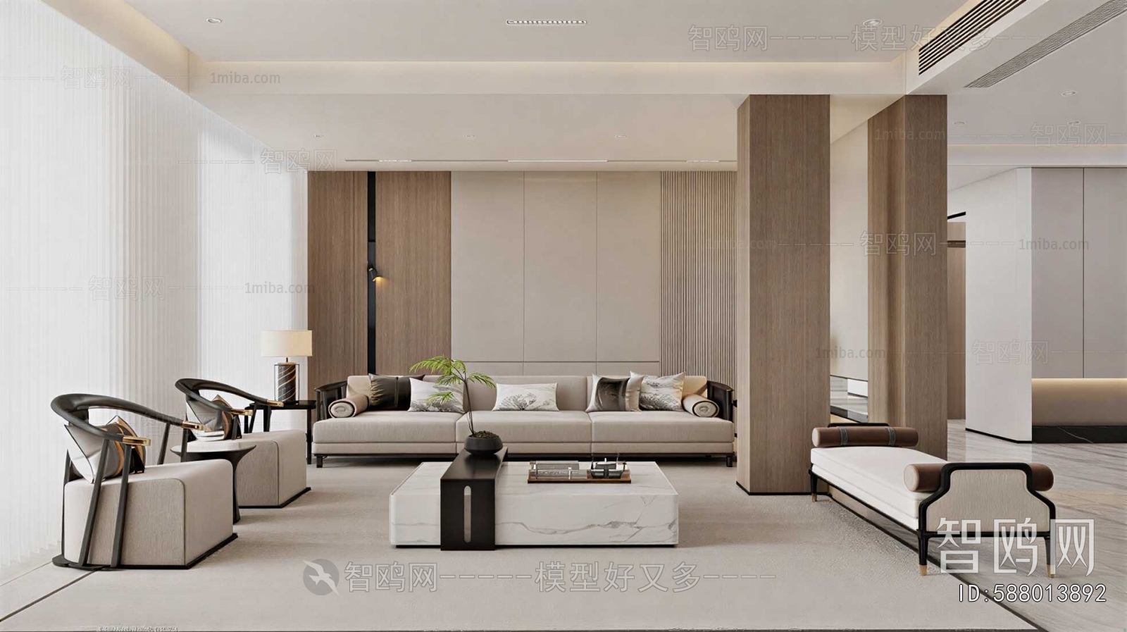 New Chinese Style A Living Room