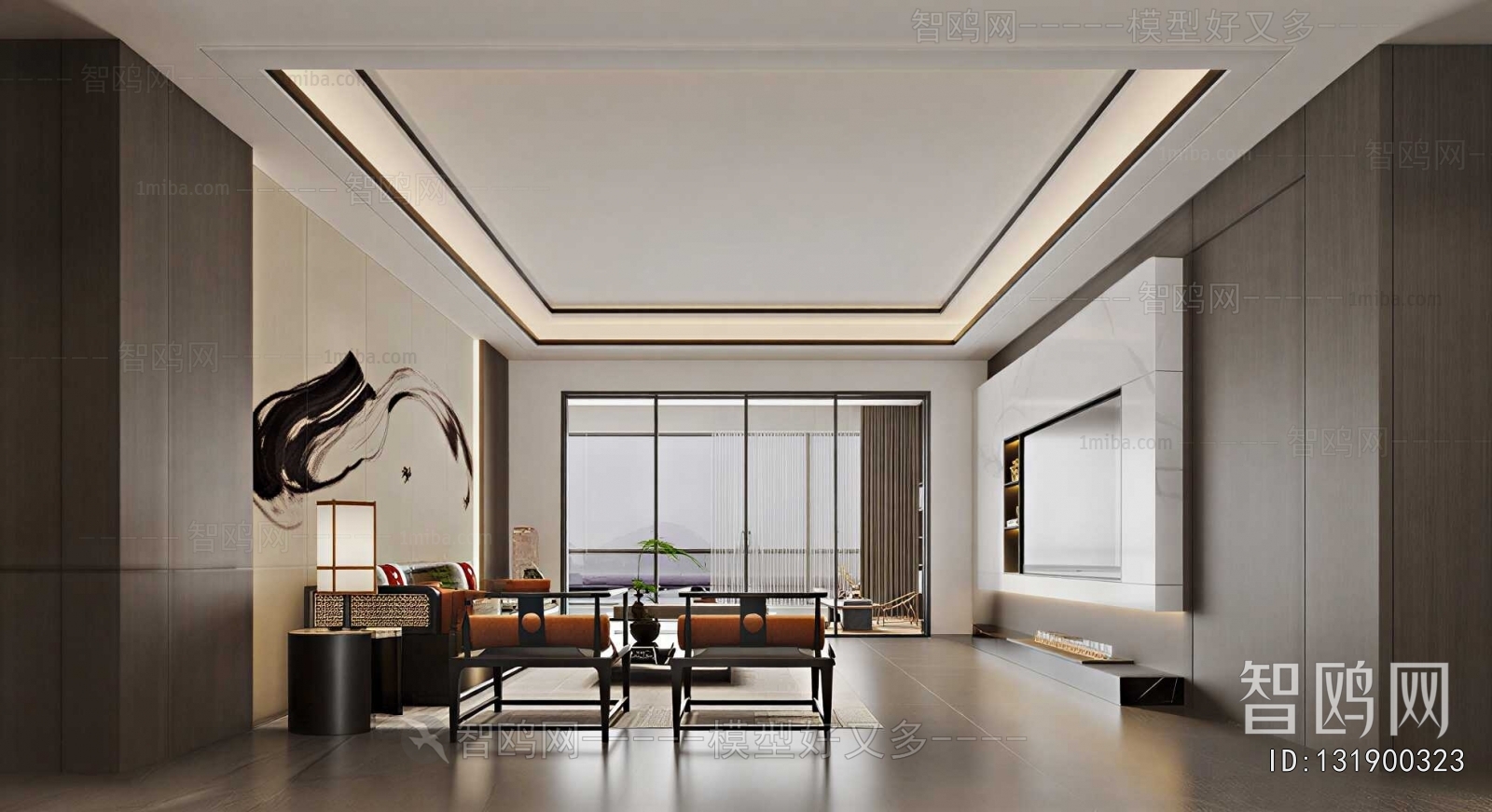 New Chinese Style A Living Room