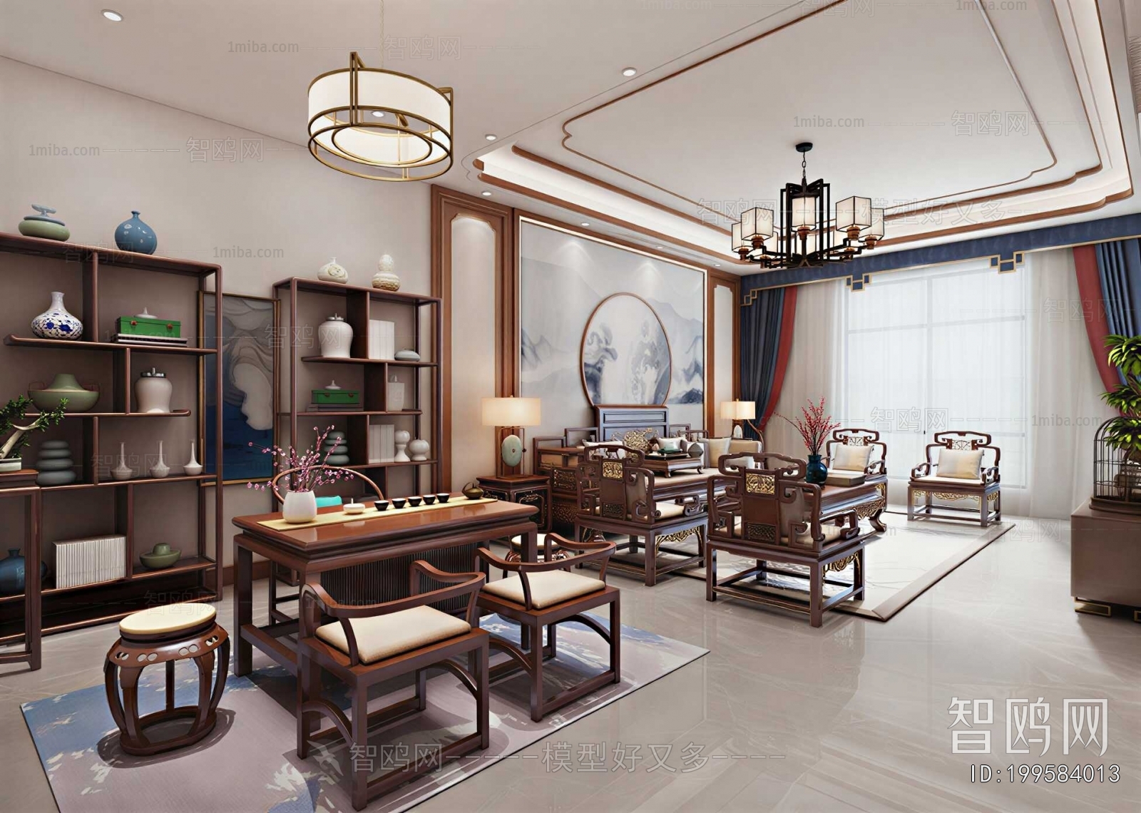 New Chinese Style A Living Room