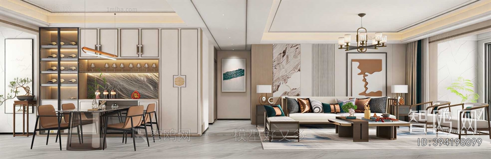 New Chinese Style A Living Room