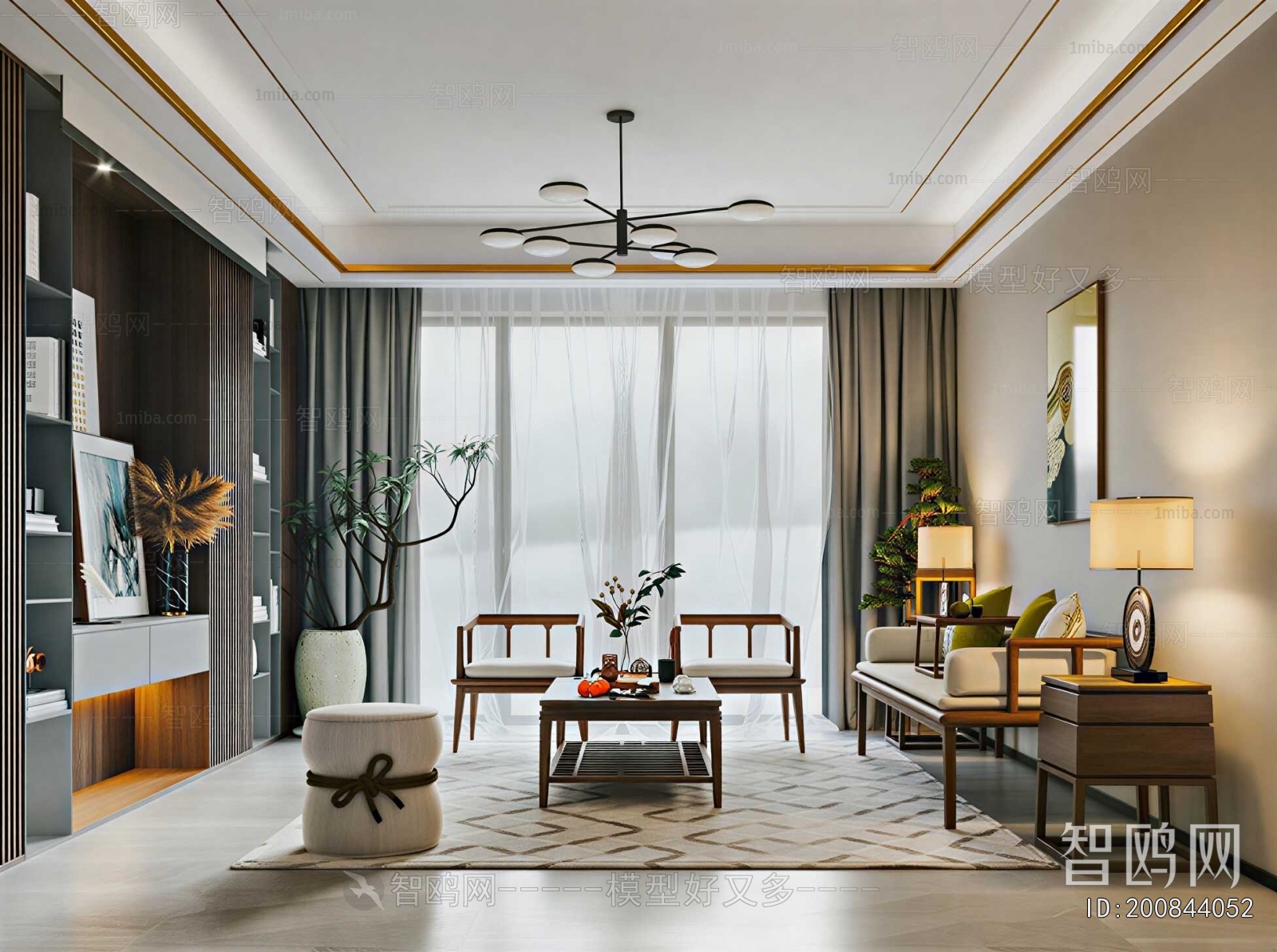 New Chinese Style A Living Room