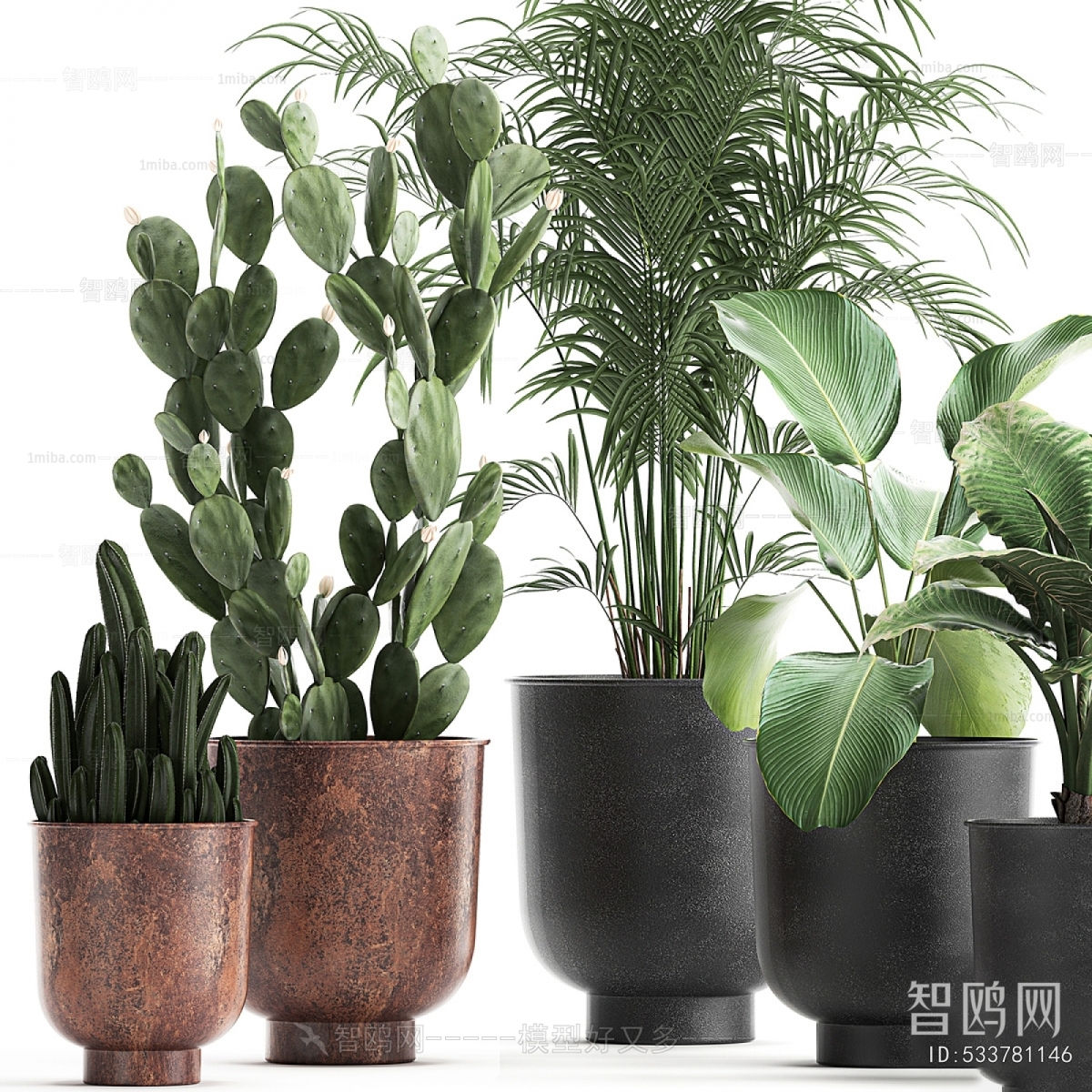 Modern Ground Green Plant Potted Plants
