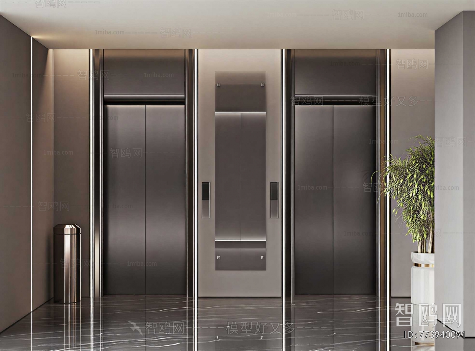 Modern Office Elevator Hall