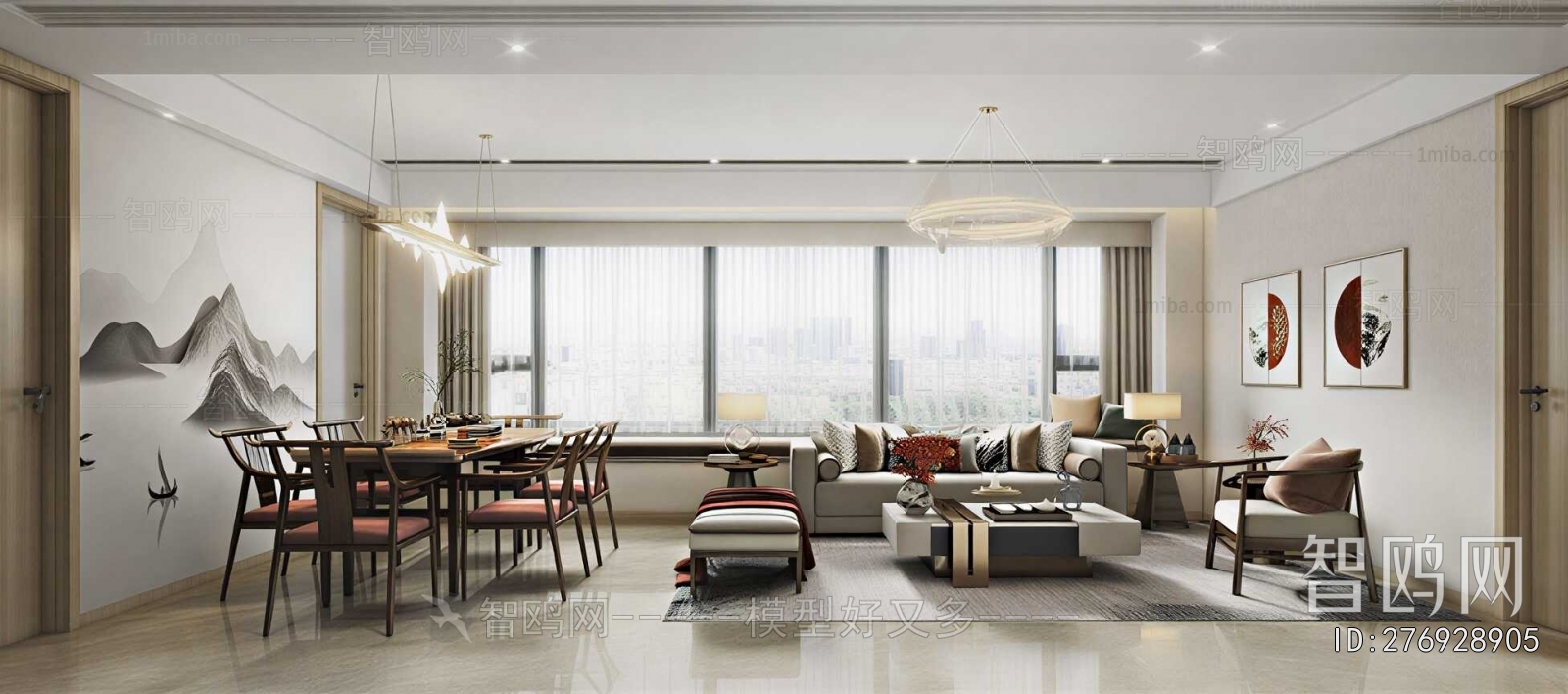 New Chinese Style A Living Room