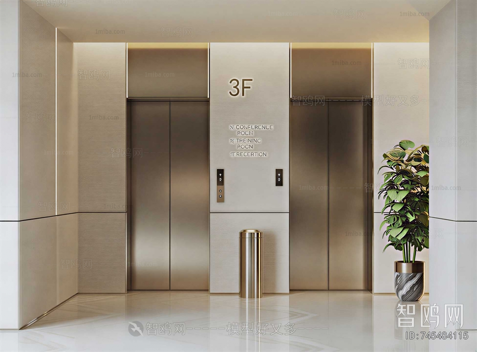 Modern Office Elevator Hall