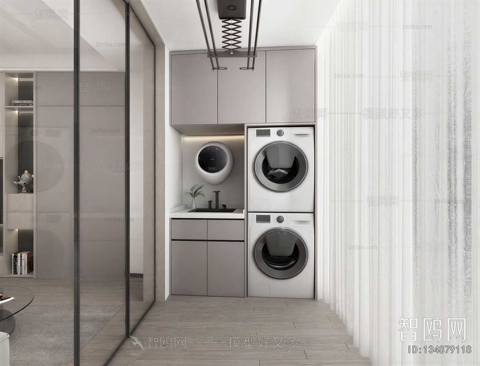 Modern Balcony Laundry Room
