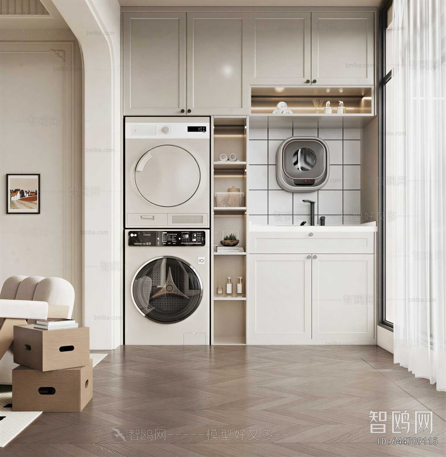 French Style Balcony Laundry Room