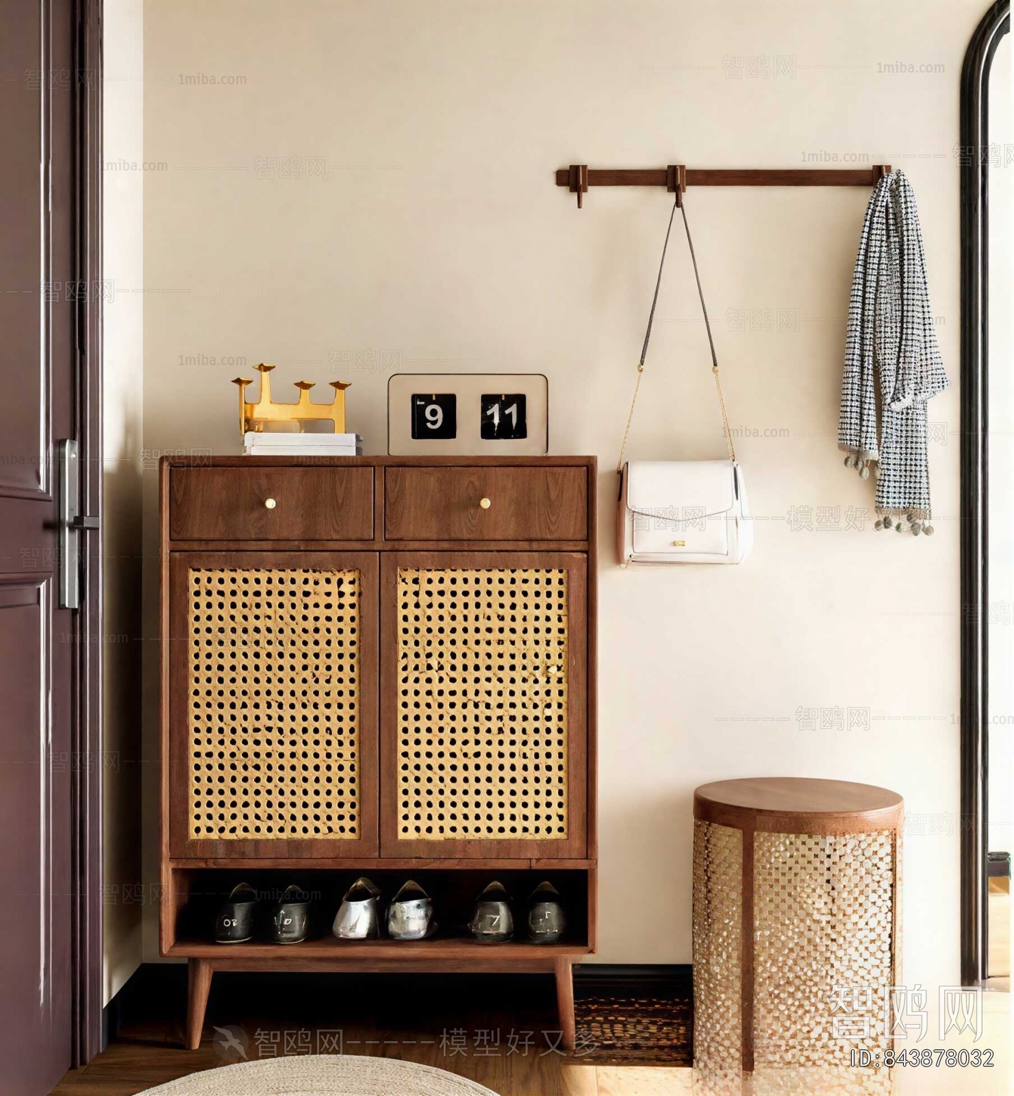 Wabi-sabi Style Shoe Cabinet