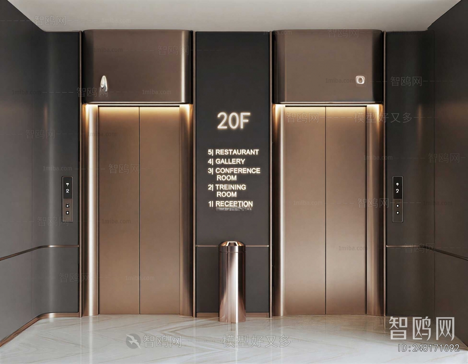 Modern Office Elevator Hall