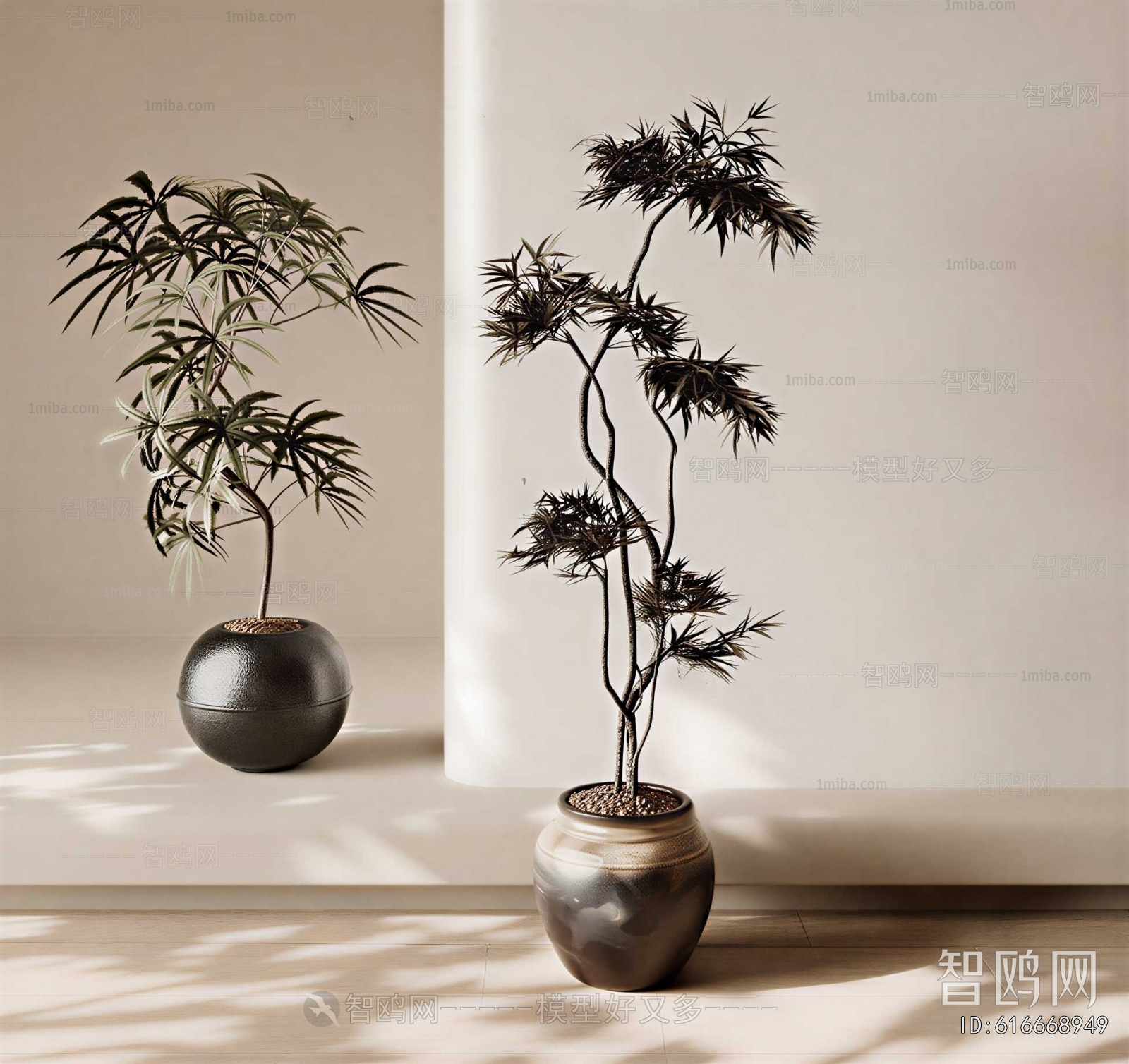 Modern Ground Green Plant Potted Plants