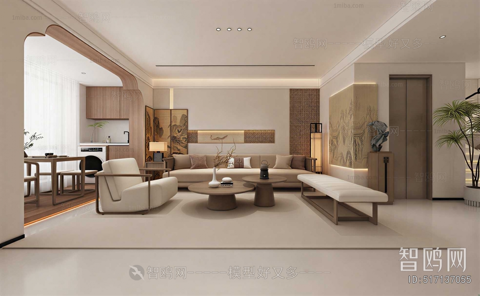 New Chinese Style A Living Room