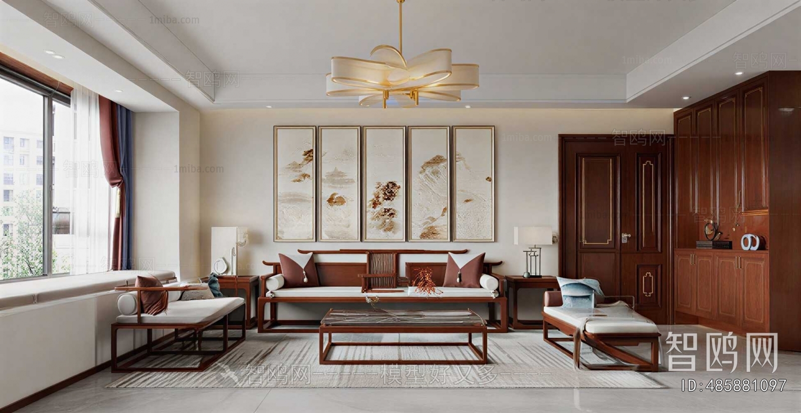 New Chinese Style A Living Room