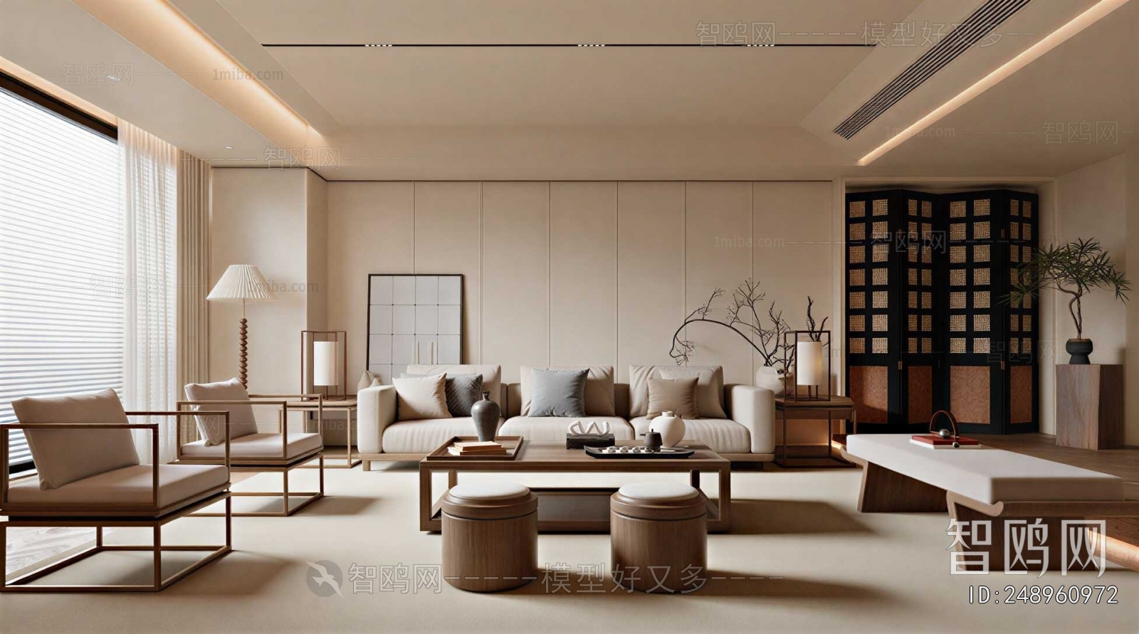 New Chinese Style A Living Room