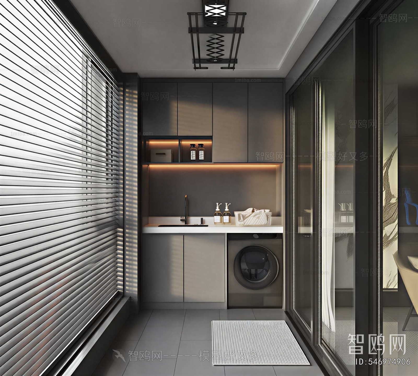 Modern Balcony Laundry Room