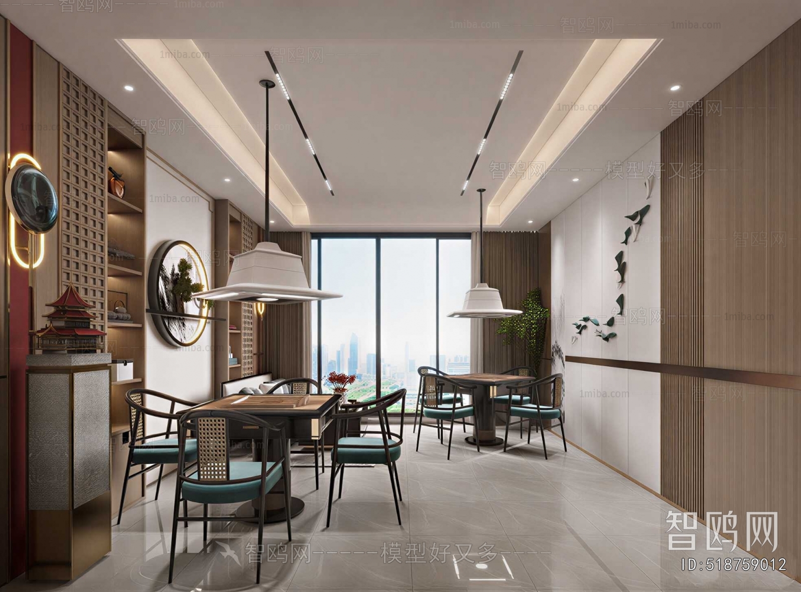 New Chinese Style Chess And Card Room