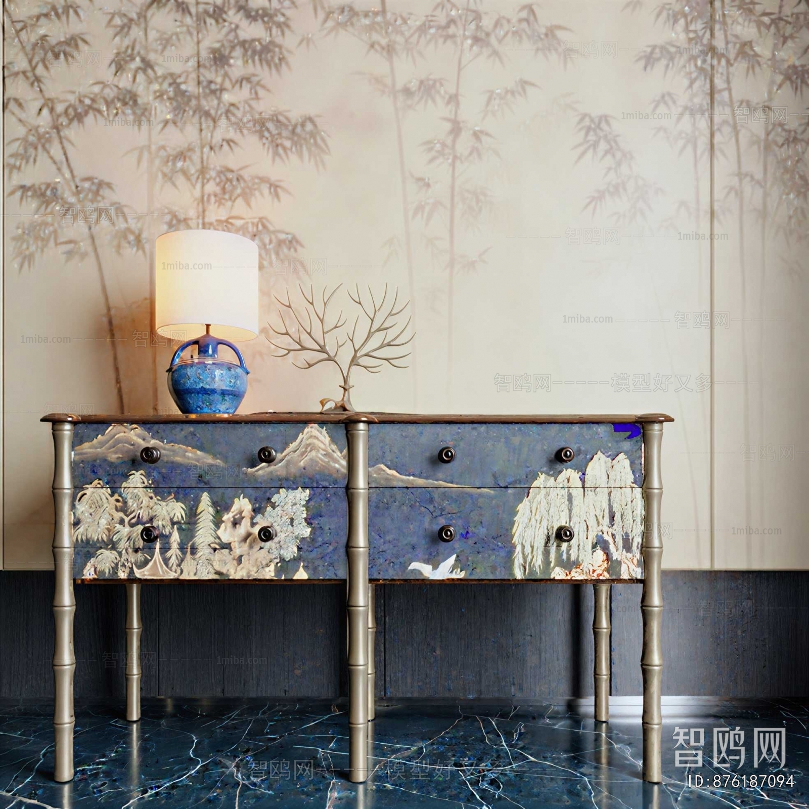New Chinese Style Entrance Cabinet