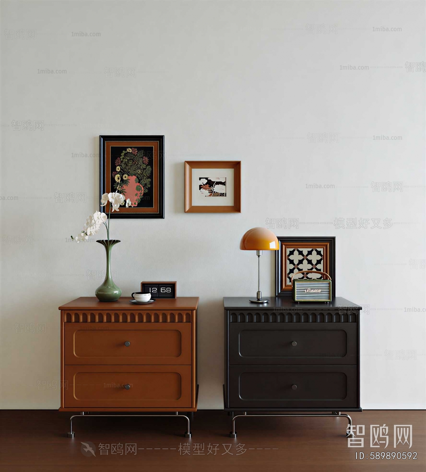 French Style Bedside Cupboard