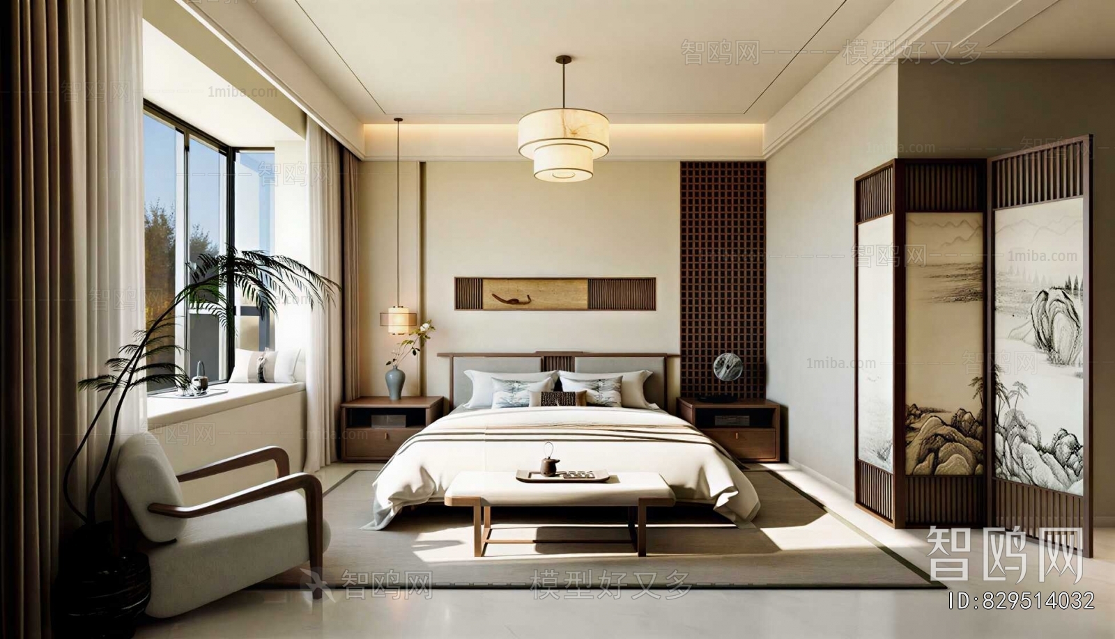 New Chinese Style Bedroom