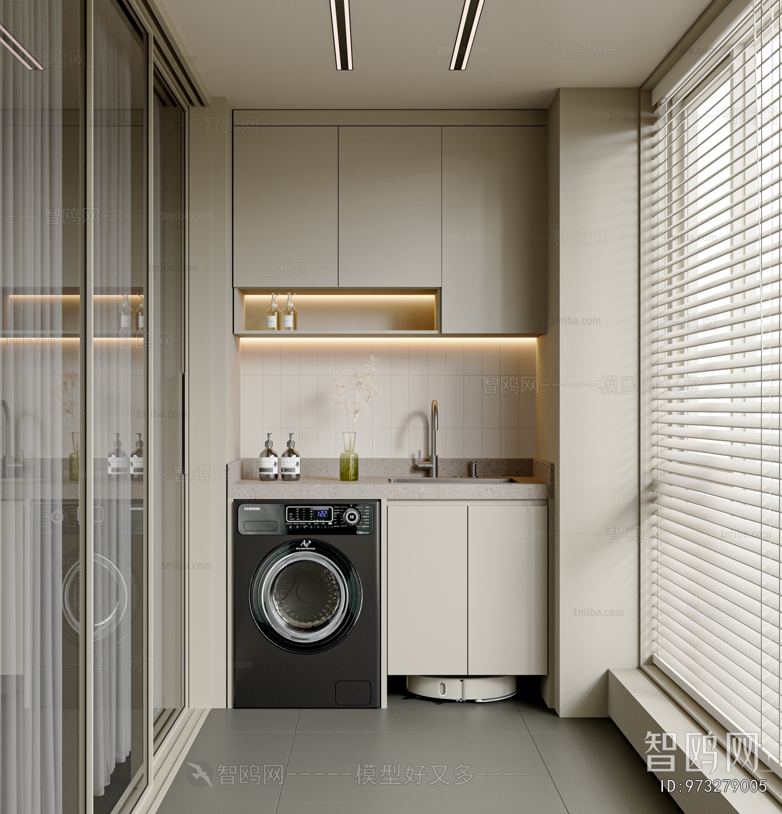 Modern Balcony Laundry Room