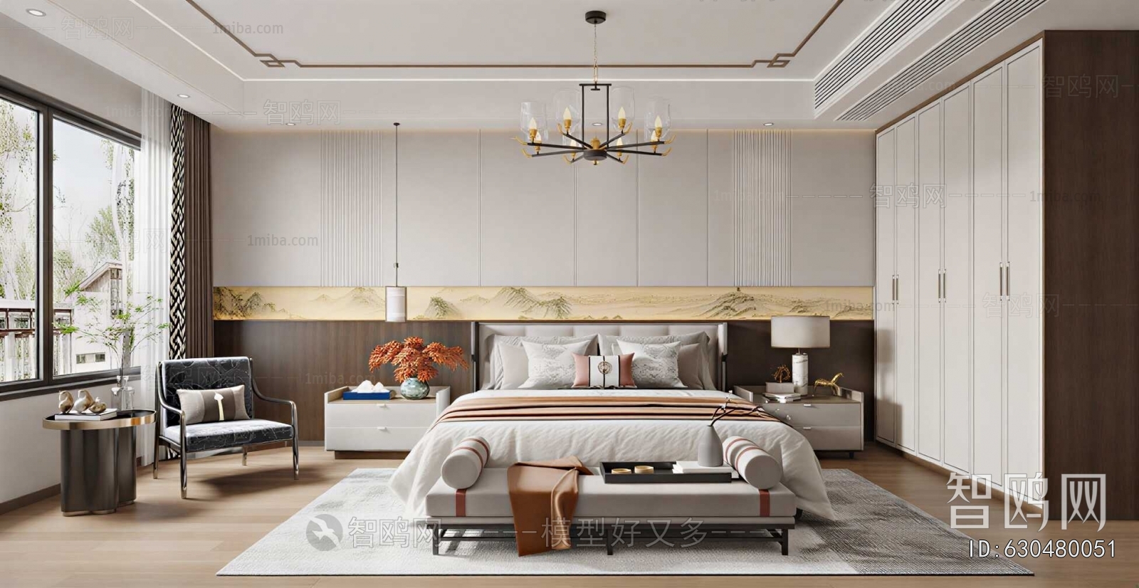 New Chinese Style Bedroom