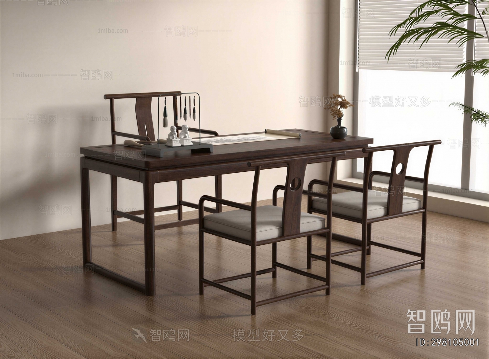 New Chinese Style Computer Desk And Chair