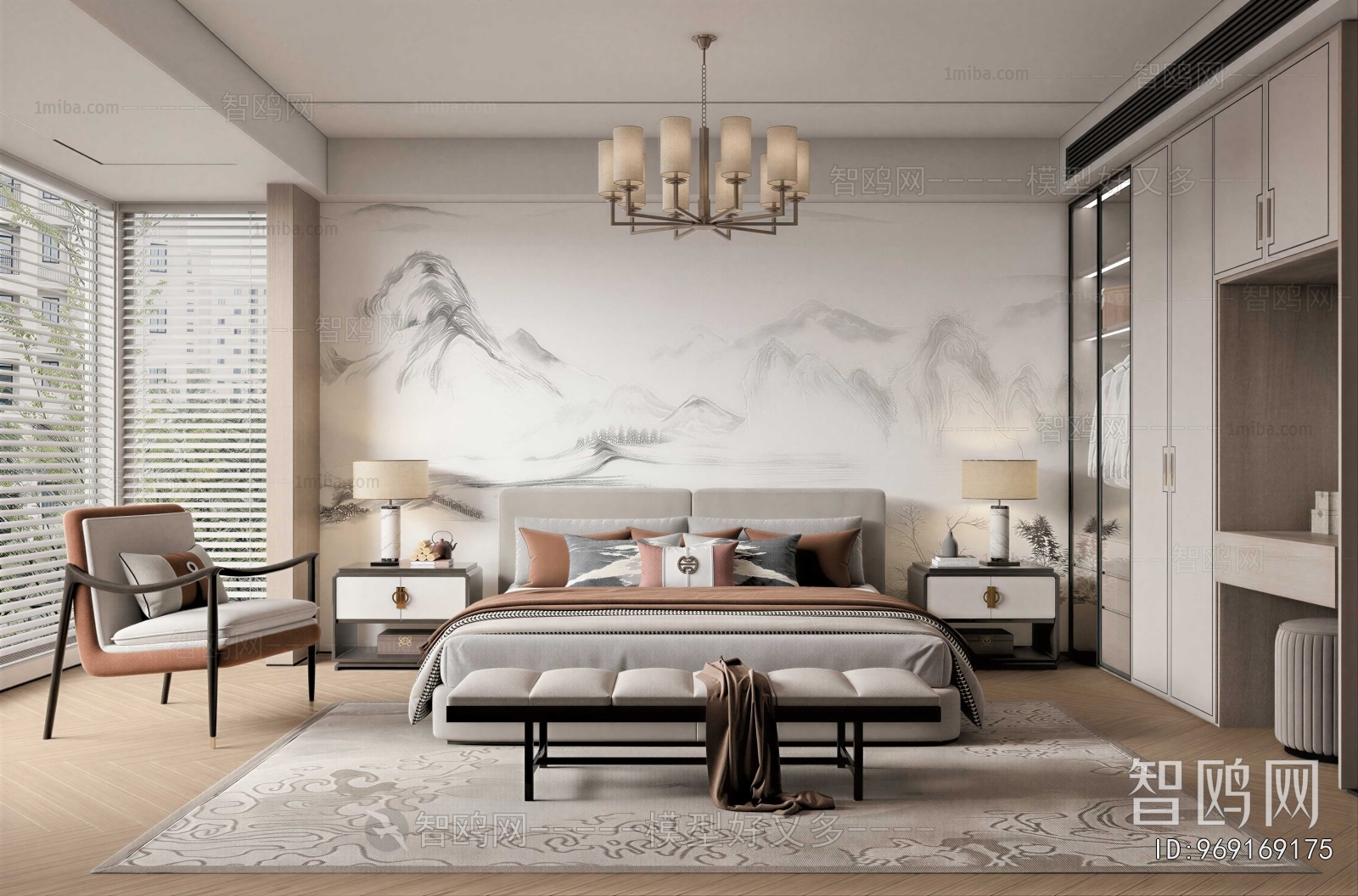 New Chinese Style Bedroom