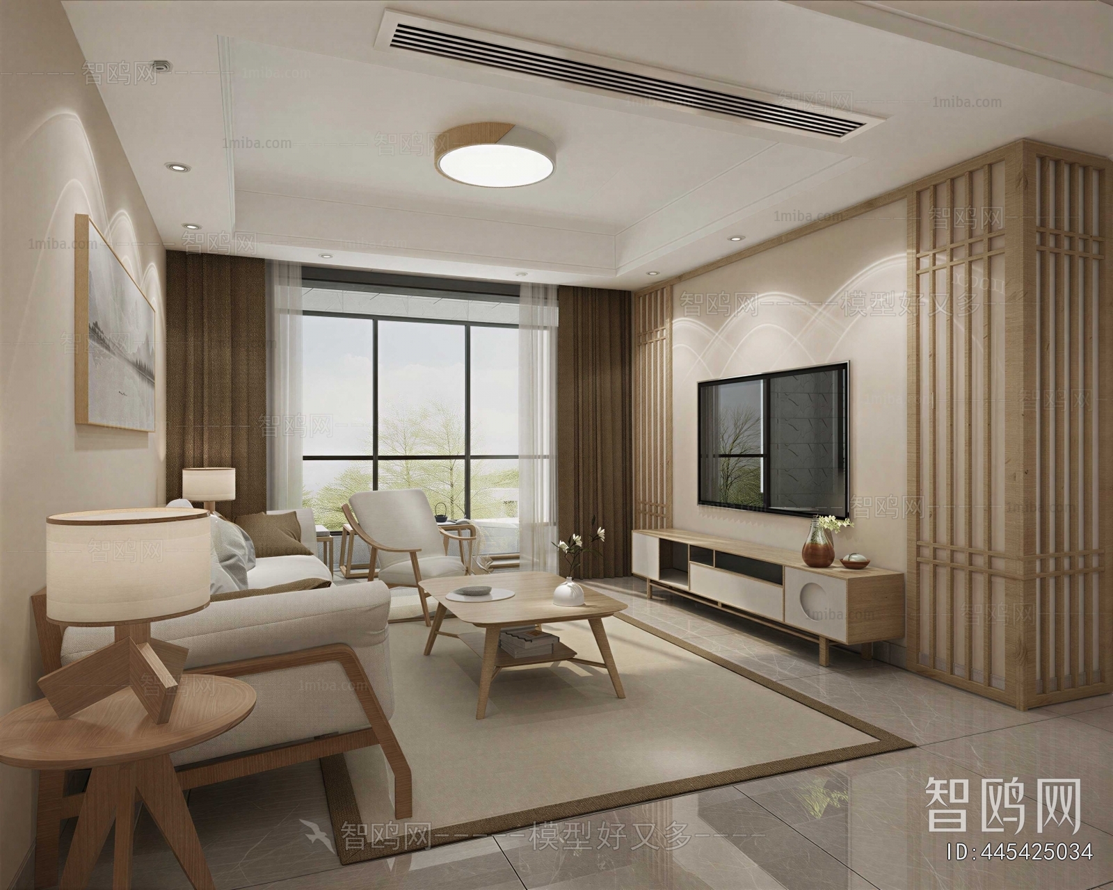 New Chinese Style A Living Room