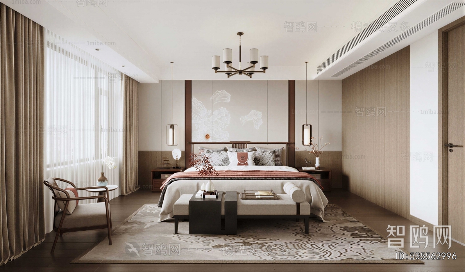 New Chinese Style Bedroom