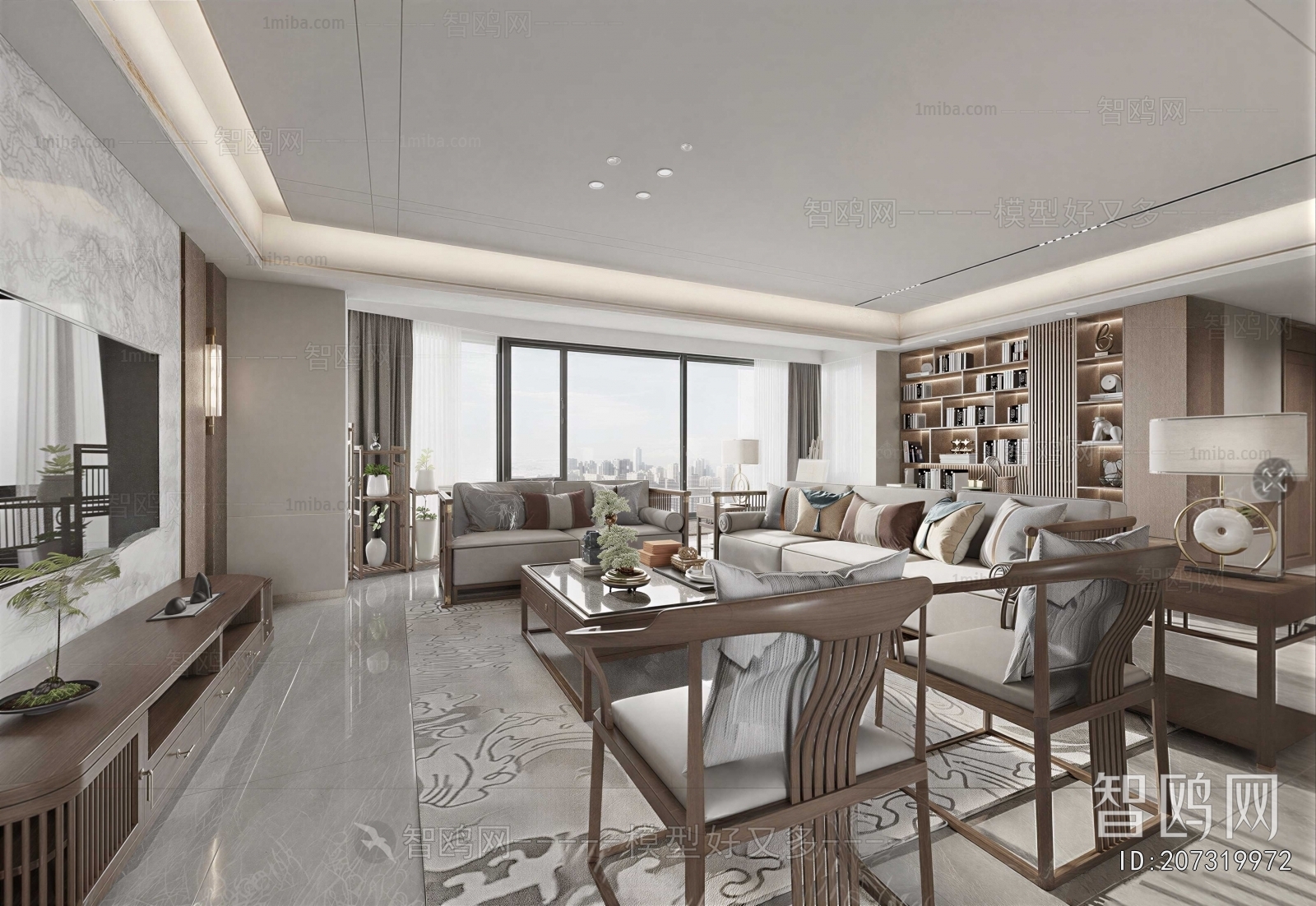 New Chinese Style A Living Room